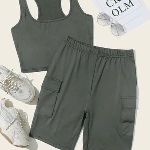 Racer back tank with matching shorts